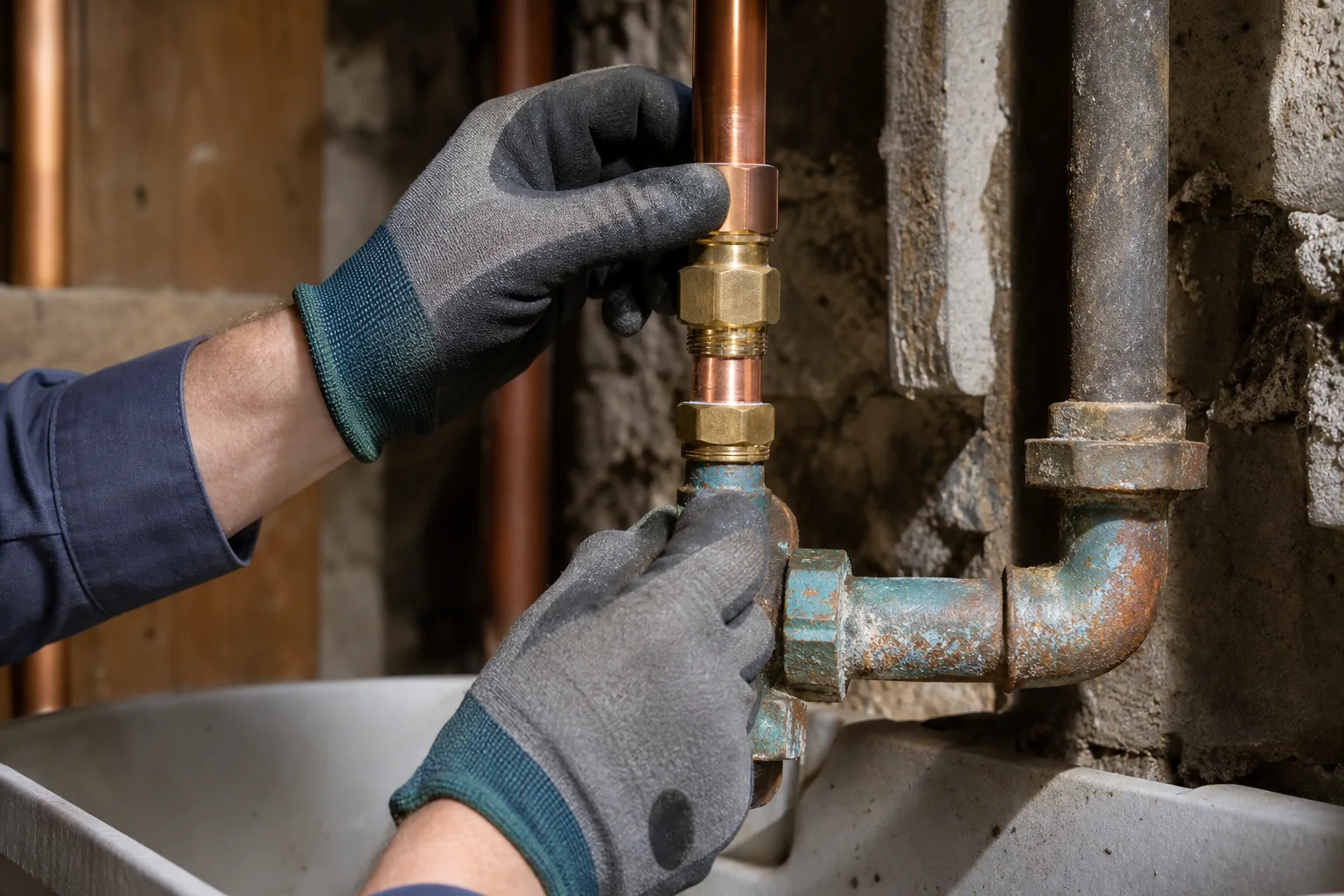 Detailed, orderly residential plumbing work